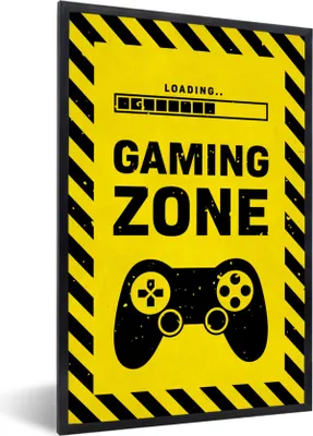 Produktbild von MuchoWow® Gerahmtes Poster Spiele - Zitate - Controller - Spielzone - Spiel 20x30 cm - Poster mit Schwarzem Bilderrahmen Wandposter Rahmen Foto Bilder - Drucken - Bilder Poster im Rahmen