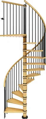 Produktbild von Dolle Spindeltreppe Winnipeg 287-315cm Geschosshöhe 13 Stufen Ø140cm Buche geölt