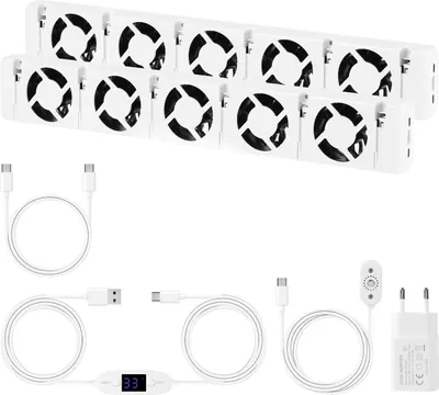 Immagine prodotto di Eikuavons, amplificatore per radiatori, set da 2, termostato da 0 a 60 °C, colore bianco