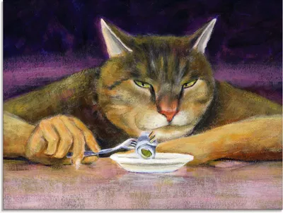Produktbild von ARTland Glasbild Katzenjammer Größe: 80x60 cm
