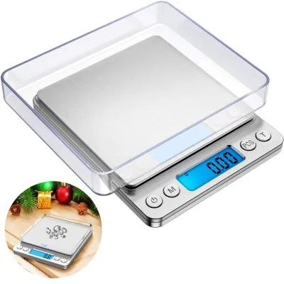 Produktbild von Digitale Küchenwaage, 500 g / 0,01 g, kleine Schmuckwaage, digitale Lebensmittelwaage mit Gramm- und Unzenanzeige, digitale Grammwaage mit LCD-Display und Tara-Funktion für Schmuck