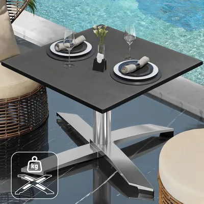 Produktbild von CPTG | Bistro Loungetisch | B:T:H 60 x 60 x 39 cm | Anthrazit / Aluminium | Zusatzgewicht | Bistro Loungetisch Gastro Tisch