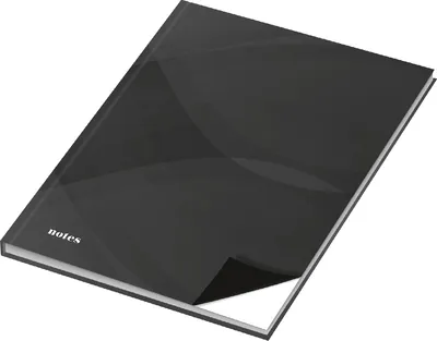 Produktbild von Notizbuch A4 notes carbon black blanko 96 Blatt Packung mit 4 Stück