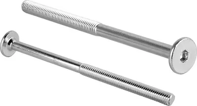 Zdjęcie produktu dla Śruby z łbem płaskim M6 Śruby meblowe Złącze meblowe 90mm typ KF z gniazdem sześciokątnym ISK 4mm - 10 sztuk
