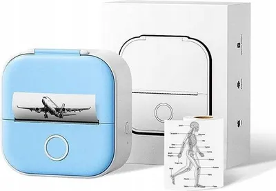 Zdjęcie produktu dla Phomemo T02 Drukarka Termiczna Bluetooth do Zdjęć Naklejek Notatek Etykiet / Niebieska