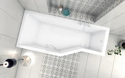 Produktbild von ECOLAM raumsparende Badewanne Eckbadewanne Rechteck Wanne IN-Besco 170x75 LINKS Schürze Ablaufgarnitur Füße Silikon GRATIS