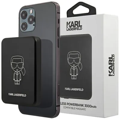 Produktbild von Karl Lagerfeld Powerbank Induktiv Klpbmsoibk 3000Mah Magsafe