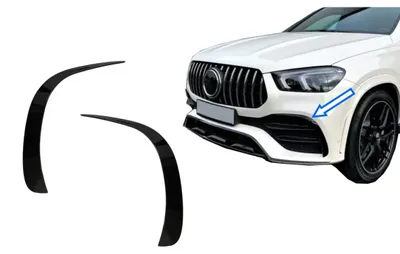 Productafbeelding van Sportieve bumperspoiler, zijschermen en vleugeltjes in zwart, geschikt voor Mercedes GLE W167 C167, modeljaar 2019 en later.