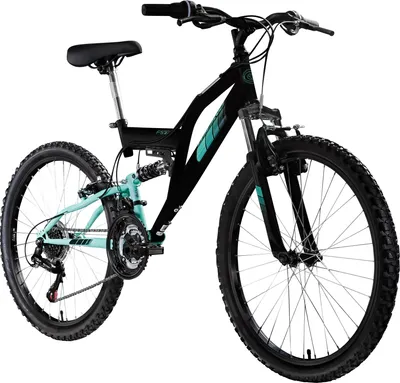 Produktbild von Galano FS240 Jugendfahrrad 24 Zoll Mountainbike ab 8 Jahre 130 - 145 cm 21 Gänge schwarz/türkis