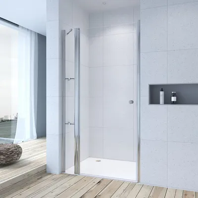 Produktbild von Dusch-Drehtür Duschtür Duschkabinen 100x197 cm,Nischentür Duschwand Dusche,Duschabtrennung Rahmenlos Schwingtür mit NANO ESG Glas