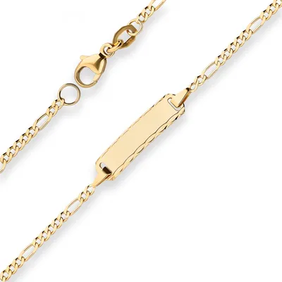 Id-Armband-Figarokette-diamantiert-Schildband-750-Gelbgold-14cm
