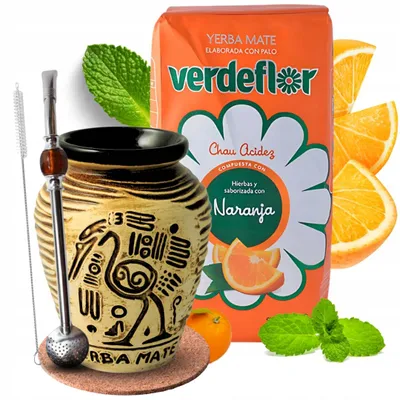 Obrázek produktu pro Startovací sada na yerba mate Verdeflor Matero Aztek + příslušenství