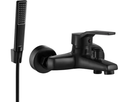 Zdjęcie produktu dla Mexen Caro R72 bateria wannowa z zestawem prysznicowym, czarna - 74663R72-70