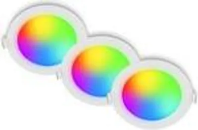 Produktbild von Briloner FUNGO 3er Set Einbaustrahler 230V, Dimmbar, Fernbedienung, RGB CCT, Speicherfunktion, Weiß, Ø12 x 2,8 cm