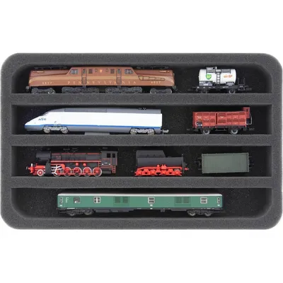 Produktbild von Schaumstoffeinlage Spur N für Modelleisenbahn Loks, 4 Stege