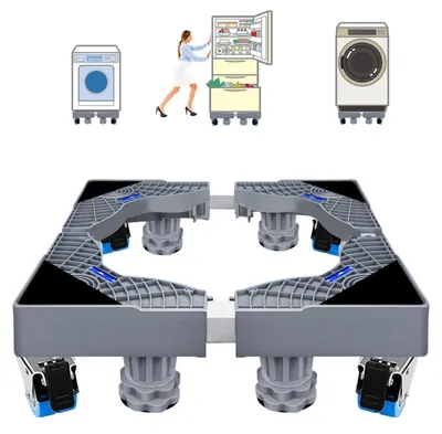 Image de Support de machine à laver sur roulettes, réglable de 47 à 68 cm, capacité de charge de 200 kg, élévation de 9,5 cm
