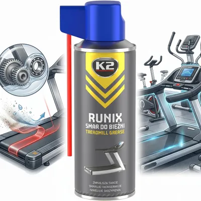 Zdjęcie produktu dla K2 RUNIX Smar Silikonowy Do Bieżni I Sprzętu Fitness W Sprayu 400ml B420