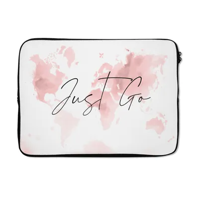 Produktbild von MuchoWow® Laptop Hülle 13 Zoll Karte - Rosa - Zitat Laptoptasche - Laptophülle - Sleeve - Rundumschutz
