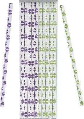 Produktbild von 10 Papier Trinkhalme mit Ostereier Motiven