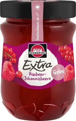 Produktbild von Schwartau Extra Himbeer-Johannisbeer Gelee, 340g