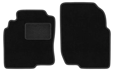 Produktbild von Velours-Fußmatten Vorne passend für Nissan Almera Tino (Minivan, Bj. 2000-2006) –  schwarz, passgenau, mit Befestigungen set 2 Stk. - STANDARD