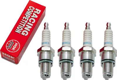 Produktbild von Zündkerzen Set NGK 4x BR8EG Racing / Rennzündkerze entstört, 19,0mm Langgewinde Ø 14,0mm Hex 20,8mm, Elektrodenabstand 0,75mm, Wärmewert 8, 3130 / 3992