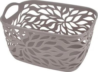 Image de Paniere corbeille motif vegetal taupe