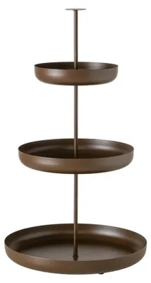 Produktbild von Etagere SIDAN braun Metall H60cm 3-stöckige Metalletagere lebensmittelgeeignet