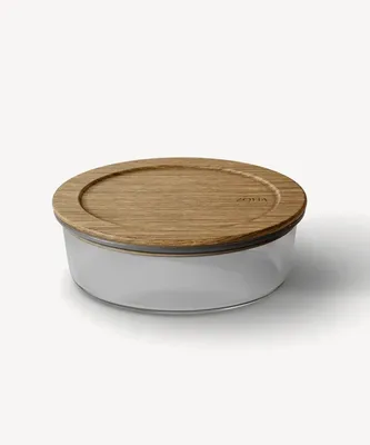 Image de Boîtes de conservation en verre borosilicaté haut de gamme avec couvercle en bois d'acacia - environ 1300 ml