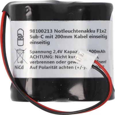 Produktbild von 2,4 Volt Akkupack passend für Esylux Typ AS1800/2,4, Akkupack mit Kabel und Stecker