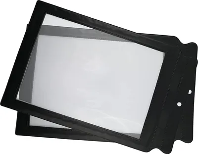 Produktbild von 2x große Lupe Leselupe aus unzerbrechlichem Polycarbonat mit Kunstleder-Rahmen Größe 30,5x19,5cm, sehr leichte Lesehilfe für Senioren Schüler Linse 3x Vergrößerung für Bücher Zeitung Landkarten Tablet Smartphone