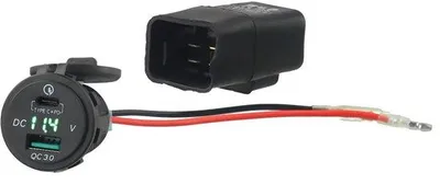 Obrázok produktu pre USB nabíjačka 10–15 V DC pre motocykle, čierna