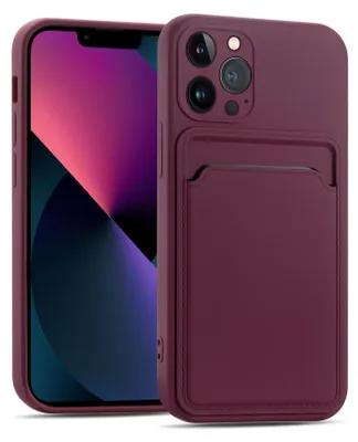 Immagine prodotto di Custodia per cellulare per Apple iPhone 13 Pro Custodia protettiva in silicone con slot per schede Slim Cover, Raspberry