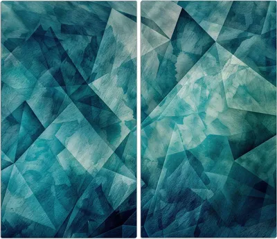 Produktbild von Spritzschutz Herdabdeckplatte Schneidebrett aus Glas Abstrakte Geometrie 2-Teilig (60x52cm)