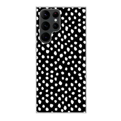 Produktbild von MuchoWow® Handyhülle Schutzhülle Hülle für Samsung Galaxy S22 Ultra Polka dots - Schwarz - Weiß Silikon Softcase Handy Hülle - Abbildung