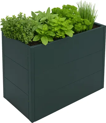 Immagine prodotto di Letto rialzato HWC-P64, letto rialzato in metallo per ortaggi/piantine fioriera giardino acciaio 77x100x50cm ~ verde