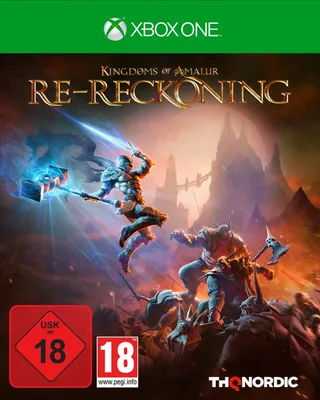 The cover art for the video game Kingdoms of Amalur: Re-Reckoning, showing characters in combat.