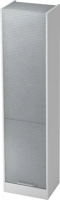Produktbild von bümö Rollladenschrank office - 5 Ordnerhöhen - Griff: Relinggriff (Kunststoff), Nachbildung: Weiß/Silber