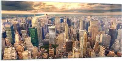 Produktbild von Bilder auf glas - Stadt Wolkenkratzer Amerika Innenstadt - 120x50cm - Glasbilder - Wandbilder - Kunstdruck - Wanddekoration aus Glas - Glas Bilder - Wandbild auf Glas - GAB120x50-2638