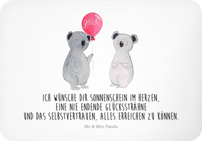 Produktbild von Mr. & Mrs. Panda magnet Koala Luftballon - Weiß - Geschenk, zettelhalter, Geburtstag, Party, Kühlschrankmagnet, Pinnwandmagnet, whiteboardmagnet, holzmagnet