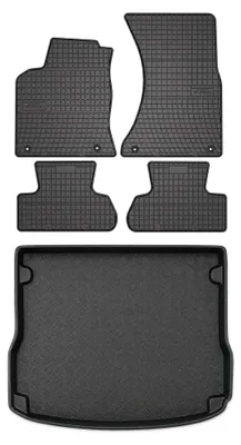 Produktbild von Gummimatten + Kofferraumwanne für Audi Q5 I 2008-2017 (Standard-Kofferraum) – Schwarz, passgenau – Wielganizator SolidPRO