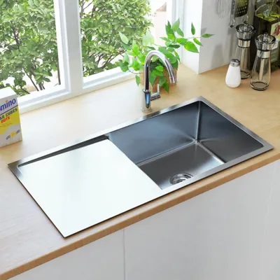 Produktbild von The Living Store Handgefertigte Küchenspüle Edelstahl