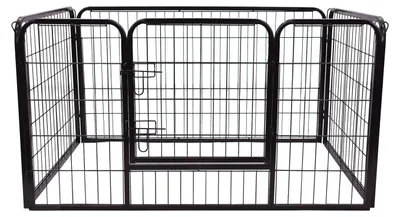 Productafbeelding van Opvouwbare puppyren met 1 deur, 129 cm x 84 cm x 70 cm, zwart