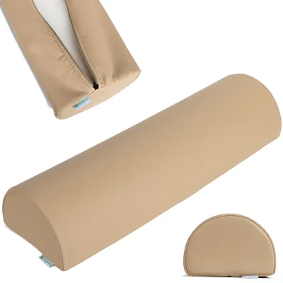 Produktbild von Habys Lagerungsrolle Halbrund, Knierolle Lagerungsrolle, Nackenrolle, Lagerungskissen für Massage und Therapie, Kniehalbrolle, Größe:60x18x12cm Beige