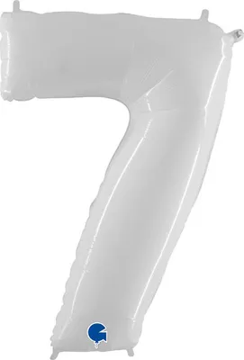 Produktbild von Folienballon Zahl 7, Weiß Glänzend 102cm Grabo
