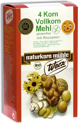 Produktbild von naturkorn mühle Werz - 4-Korn-Vollkorn-Mehl glutenfrei - 500g