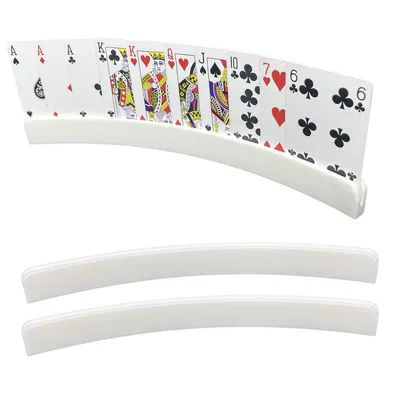 Produktbild von Spielkartenhalter - 2er Set - Weiß - Kartenhalter für Kinder & Senioren