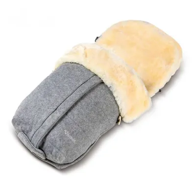 Produktbild von Fellhof Kinderwagen-Fellsack Lammfell-Fußsack Cortina Filz - Hellgrau
