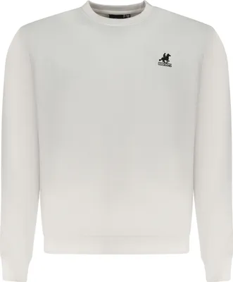 Produktbild von Weißes Herren-Sweatshirt: Langarm, Rundhals, elegante Stickerei