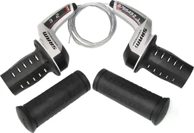 Produktbild von SRAM 00.0000.200.787 Drehgriffschalter-Set Centera 8-f.hinten 1:2 Micro Front, schwarz/silber (1 Set)
